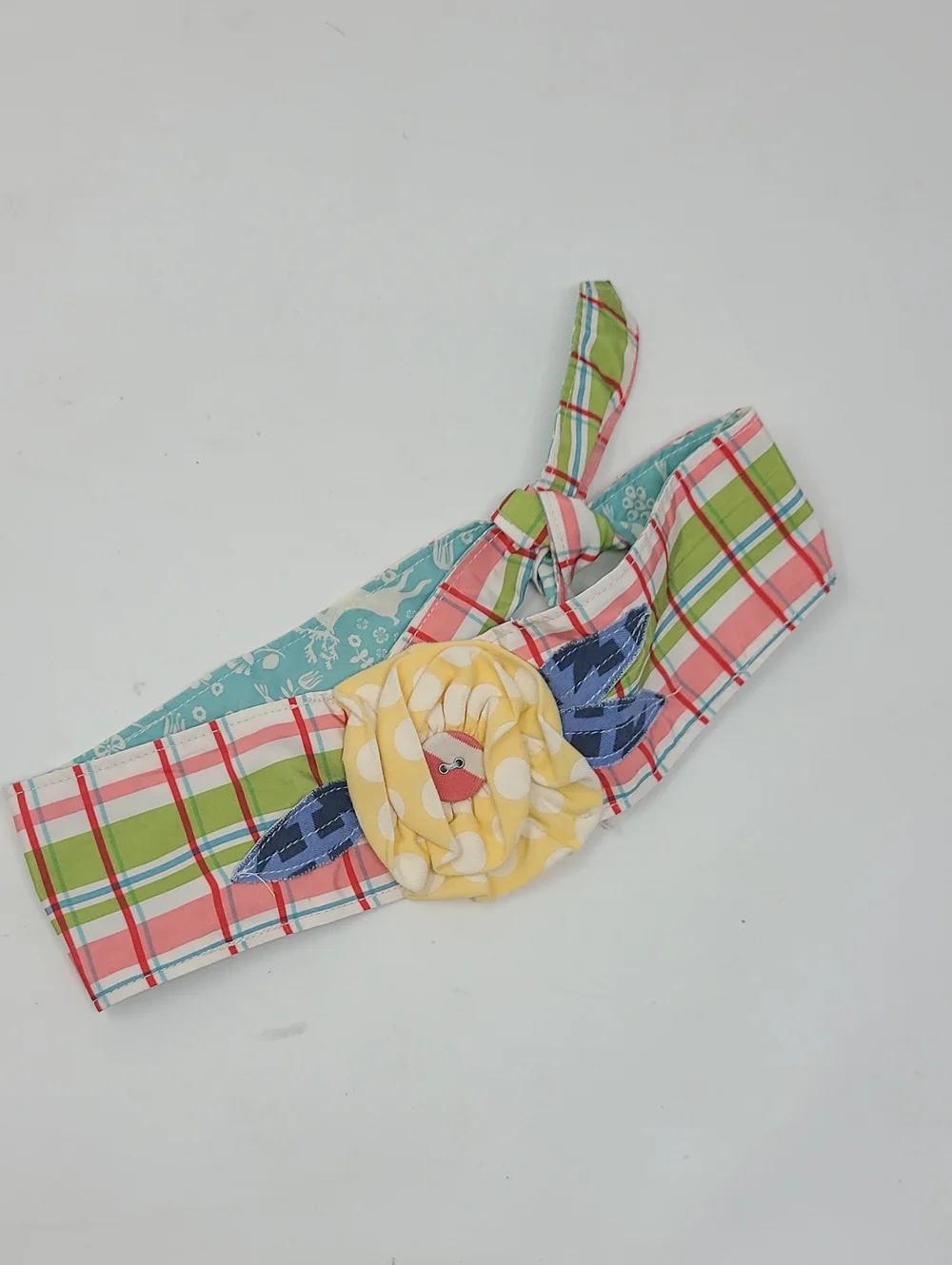 Matilda Jane Headband AC16184 Plaid Yellow Flower